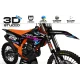 Motorrad DEKOR-Kit Dekor Motocross KTM PERSO TRASH BLACK GRADIENT 3D