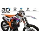 Motorstickerset Stickerset Motorcross voor KTM PERSO TRASH WHITE GRADIENT 3D