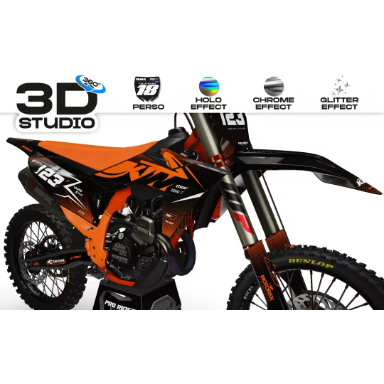 Motorstickerset Stickerset Motorcross KTM PERSO STOK ORANGE 3D
