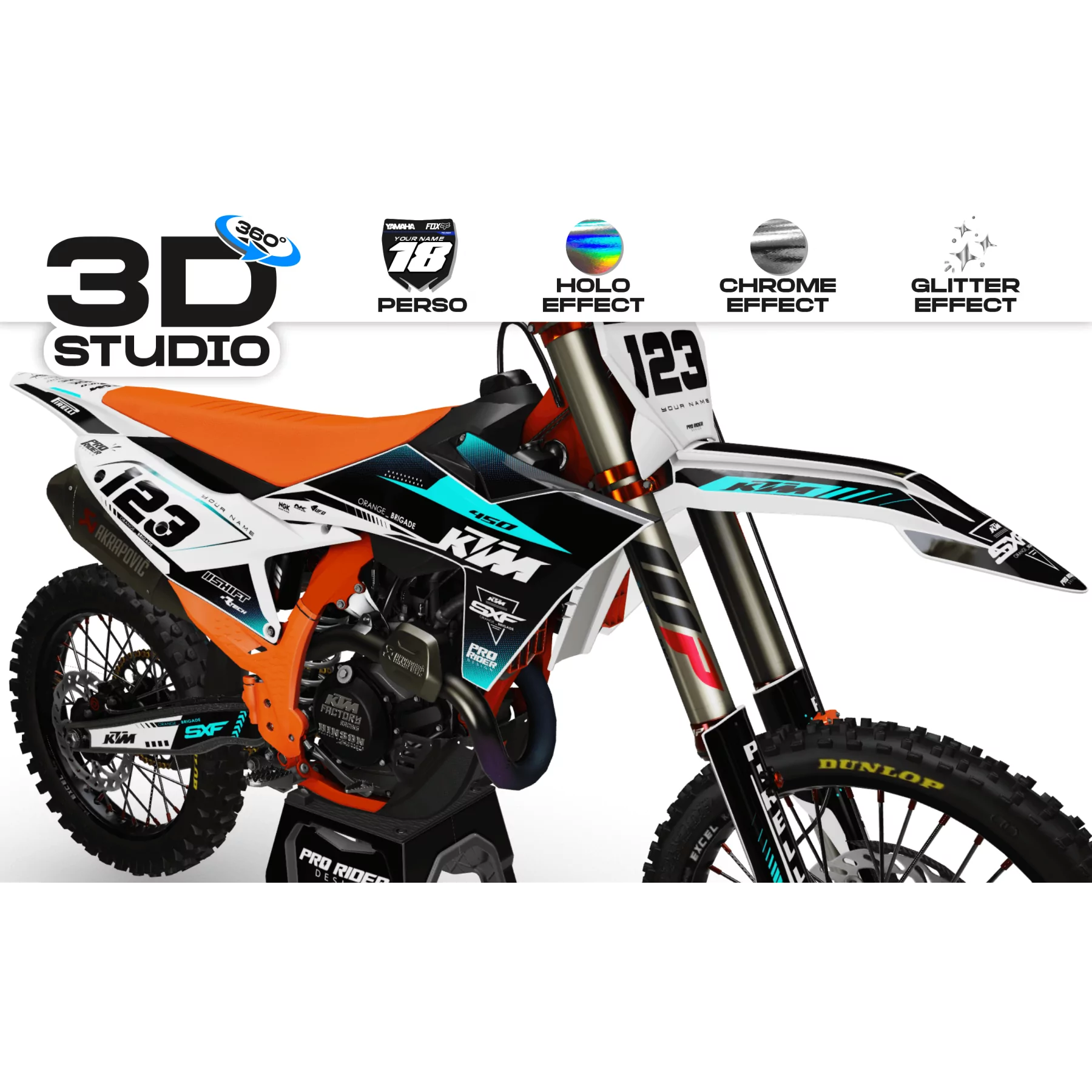 GRAFICHE moto Grafiche Motocross KTM PERSO HOLI 3D