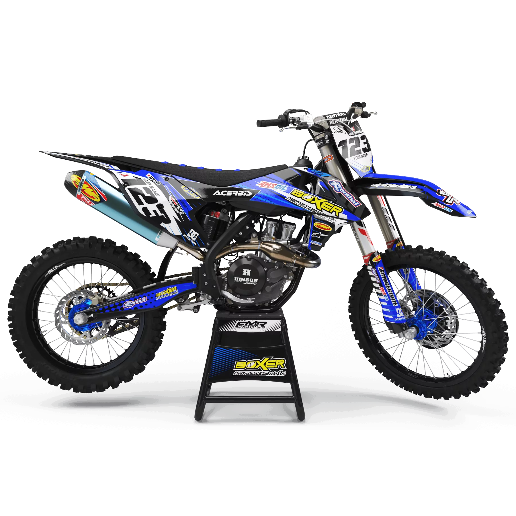 Kit adesivos moto KIT ADESIVOS MOTOCROSS PERSO BOXER azul (ref:prda1e)