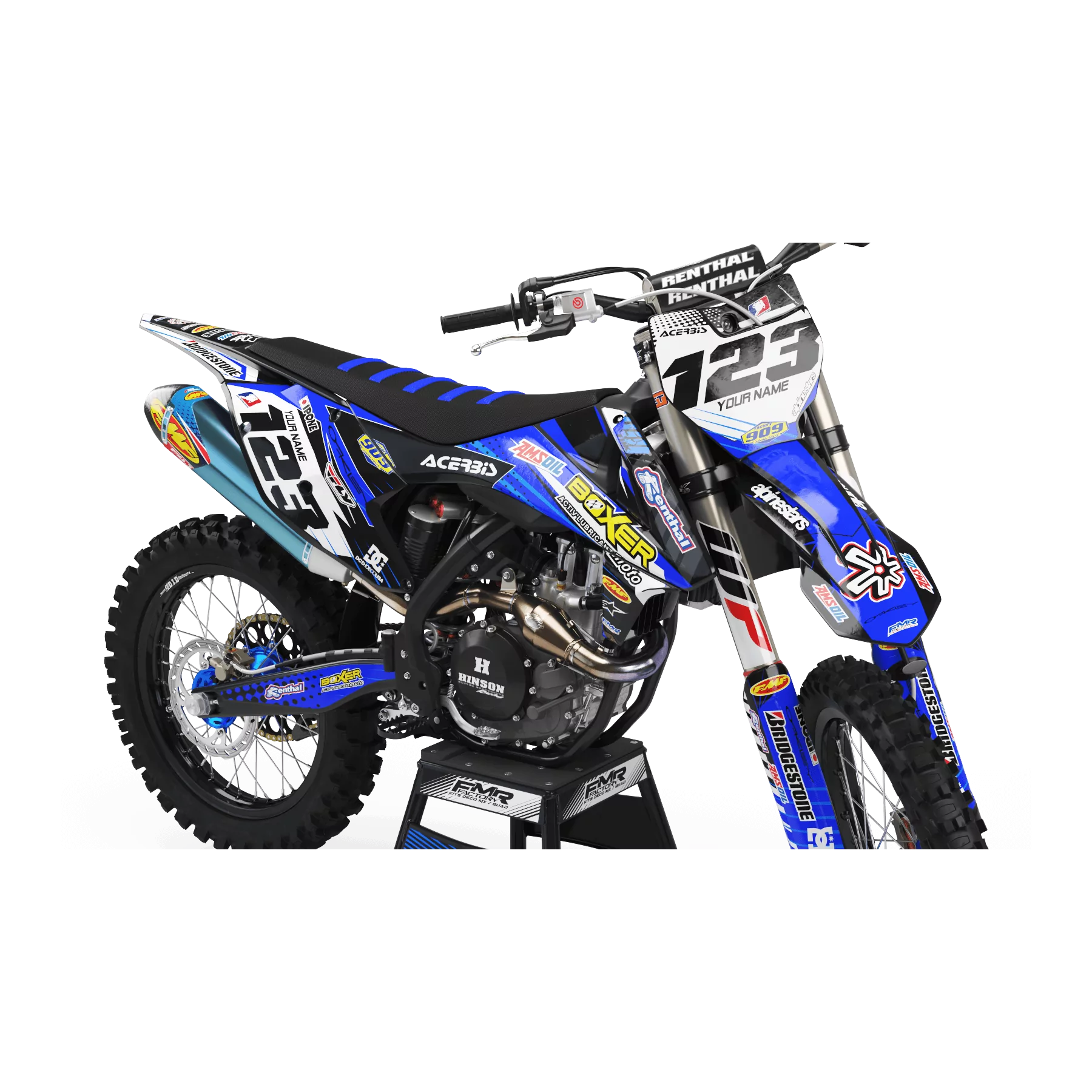 Kit adesivos moto KIT ADESIVOS MOTOCROSS PERSO BOXER azul (ref:prda1e)