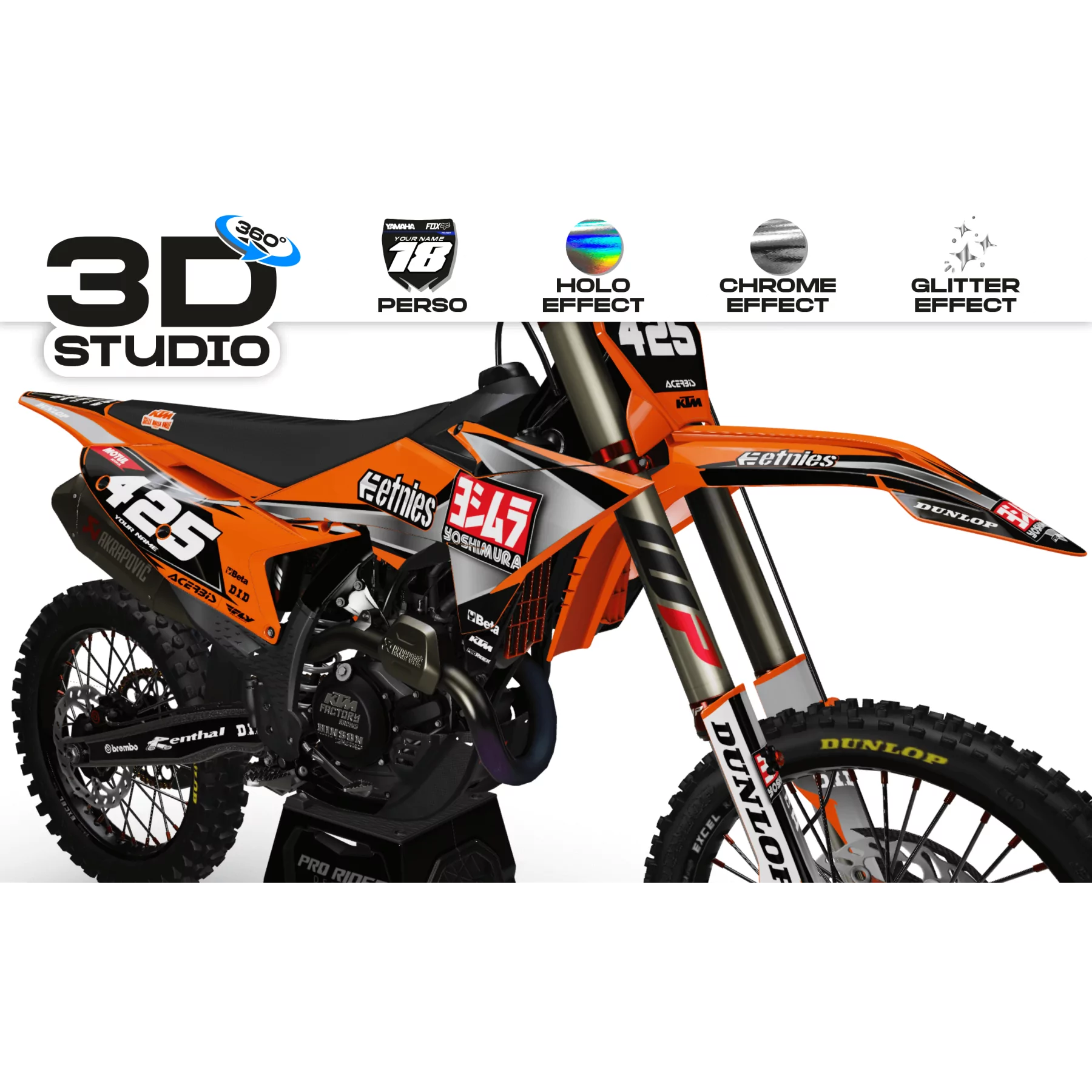 Motorcycle graphics GRAPHICS Motocross KTM ETNIES YOSHIMURA 3D