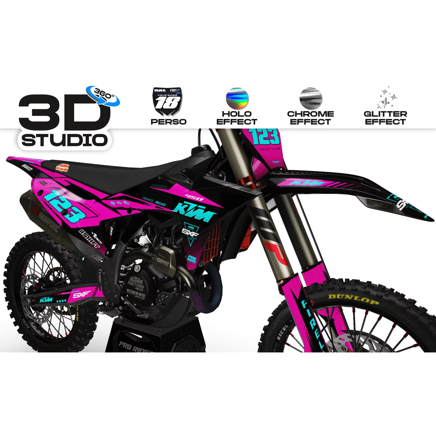 Motorcycle graphics GRAPHICS Motocross KTM CUSTOM KLASP 3D