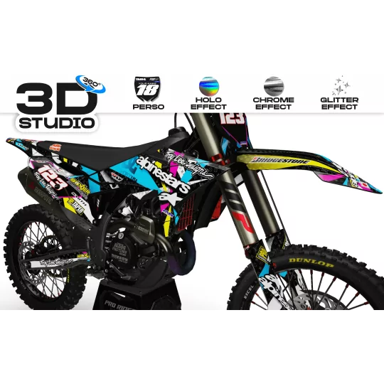 Kit adesivos moto KIT ADESIVOS MOTOCROSS KTM PERSO ALPINESTARS MULTI (ref:prda4a) 3D