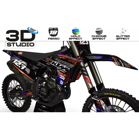 Kit adesivos moto KIT ADESIVOS Motocross KTM JUST1 BLACK 3D