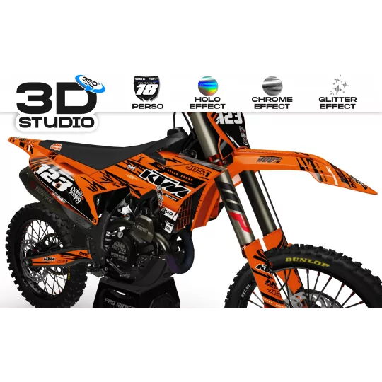 Kit adesivos moto KIT ADESIVOS Motocross KTM JUST1 ORANGE 3D