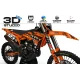 Motorrad-Dekor DEKOR Motocross KTM JUST1 ORANGE 3D
