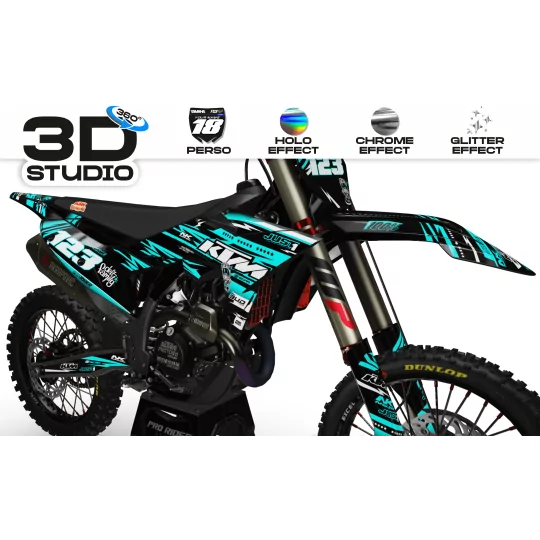 Motorstickerset STICKERSET Motorcross KTM JUST1 TEAL 3D