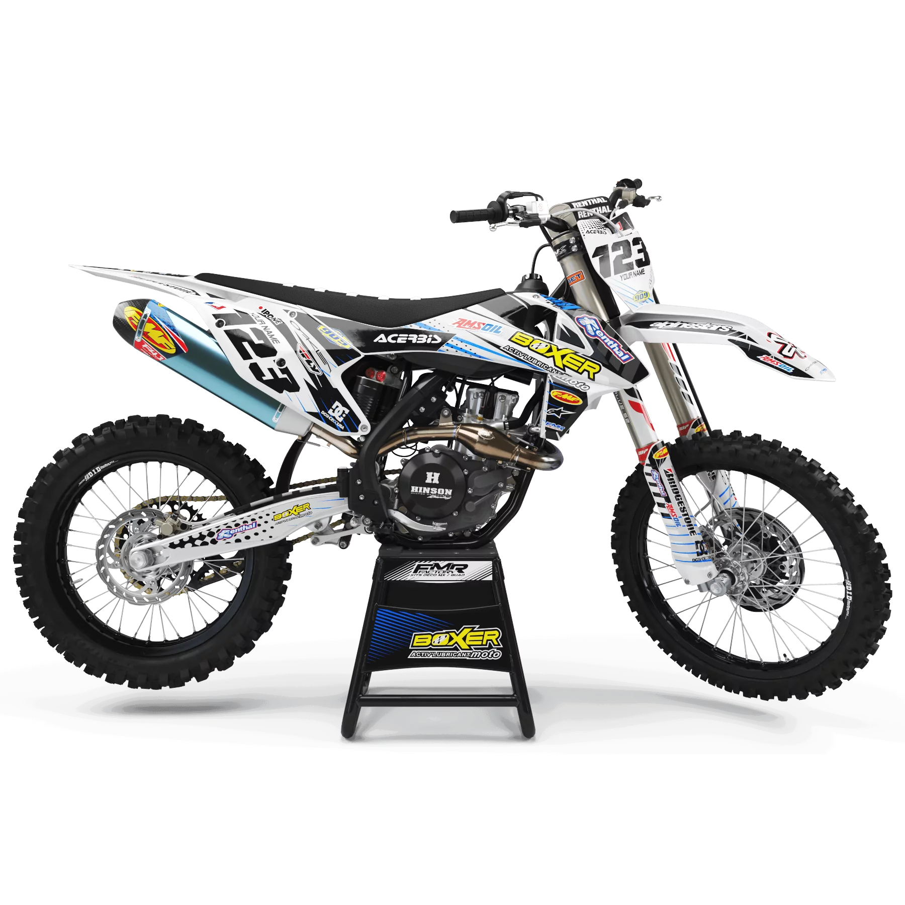 GRAPHICS moto Graphics MOTOCROSS PERSO BOXER blanc (ref:prda1g)