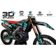 Kit adesivos moto KIT ADESIVOS Motocross HONDA JUST1 TEAL 3D