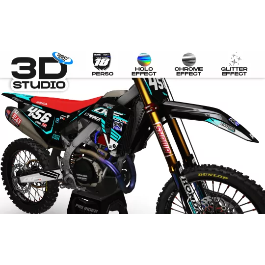 Kit adesivos moto Kit adesivos Motocross perso Honda BULLY ONE C 3D