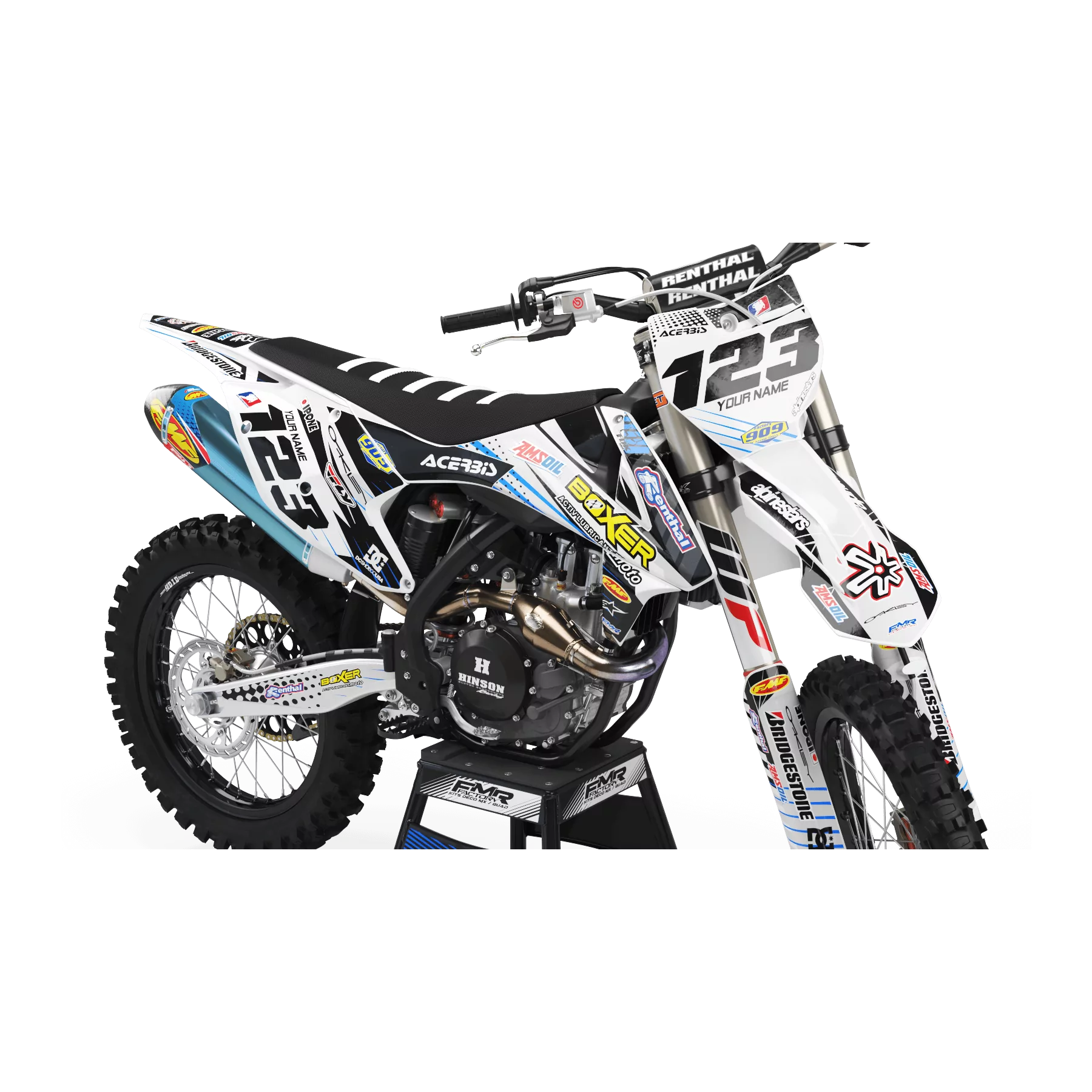 GRAPHICS moto Graphics MOTOCROSS PERSO BOXER blanc (ref:prda1g)