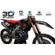 Motocross graphics kit GRAPHICS Motocross PERSO HONDA FACTORY NEKEN BLACK MATE (ref:prda31a) 3D