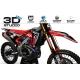 Kit adesivos moto KIT ADESIVOS Motocross HONDA BLACKUP RED TOUCH 3D