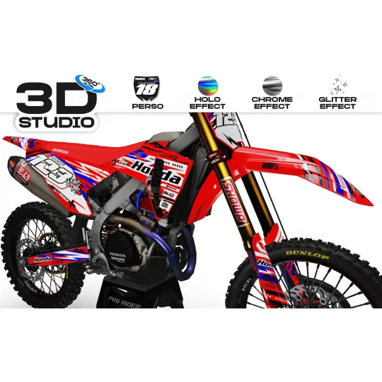Kit adesivos moto KIT ADESIVOS Motocross HONDA JUST1 BLUE 3D