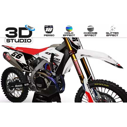 Kit adesivos moto Kit adesivos Motocross perso HONDA MEGA WHITE 3D