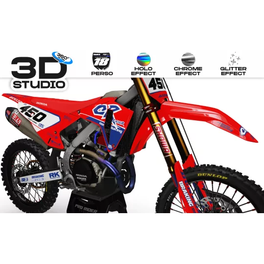 Kit adesivos moto Kit adesivos Motocross HONDA MX TEST REDRED 3D