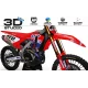 Kit adhesivos para moto Kit adhesivos de motocross HONDA MX TEST REDRED 3D