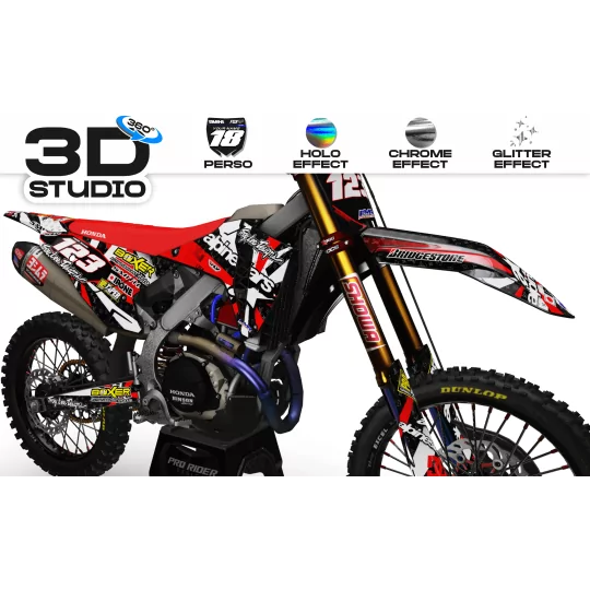 Kit adesivos moto KIT ADESIVOS MOTOCROSS PERSO ALPINESTARS vermelho (ref:prda4c) 3D