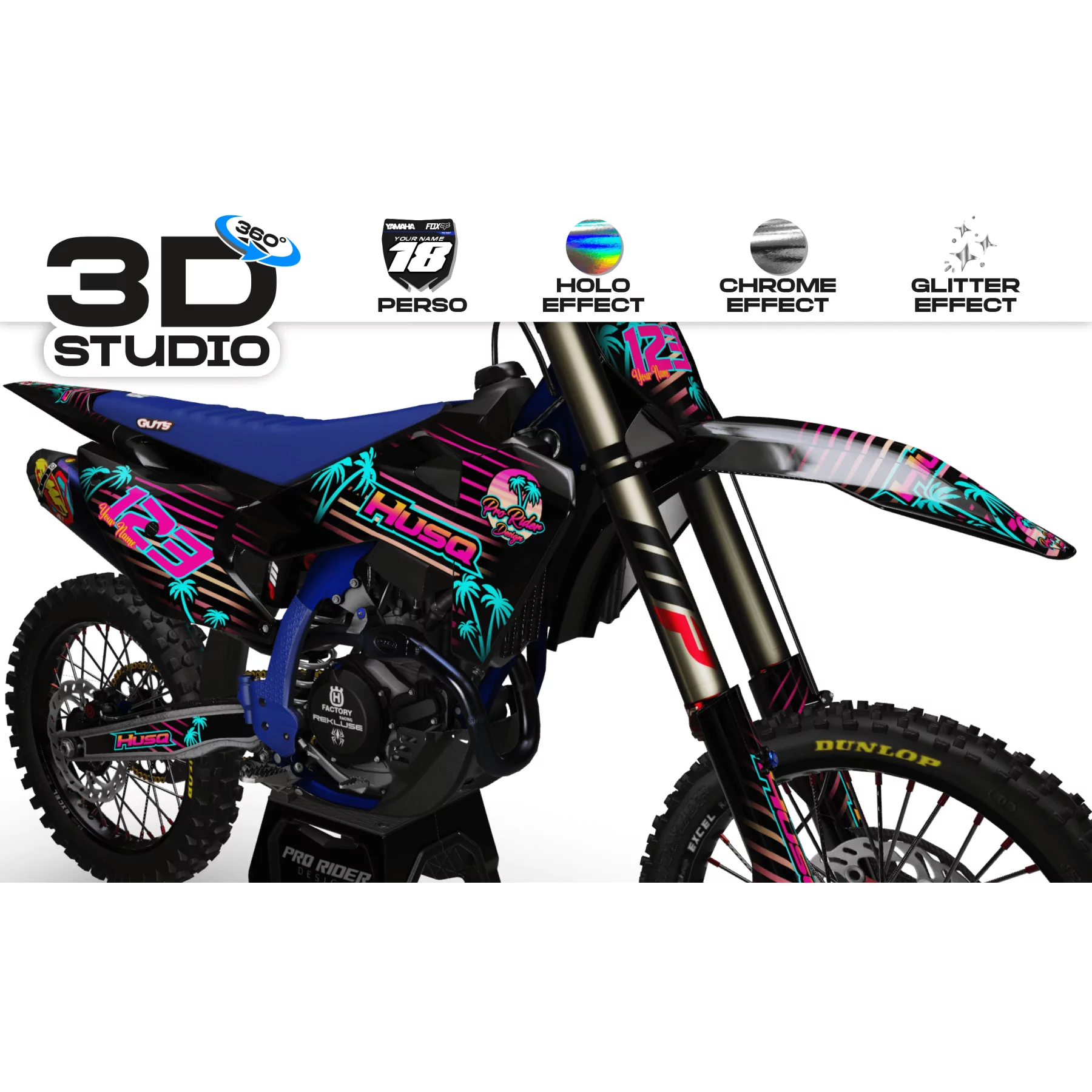 Kit adhesivos moto KIT ADHESIVOS Motocross HUSQVARNA SUMMER - 3D