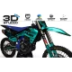 Kit adesivos moto KIT ADESIVOS Motocross HUSQVARNA EVS TEAL 3D