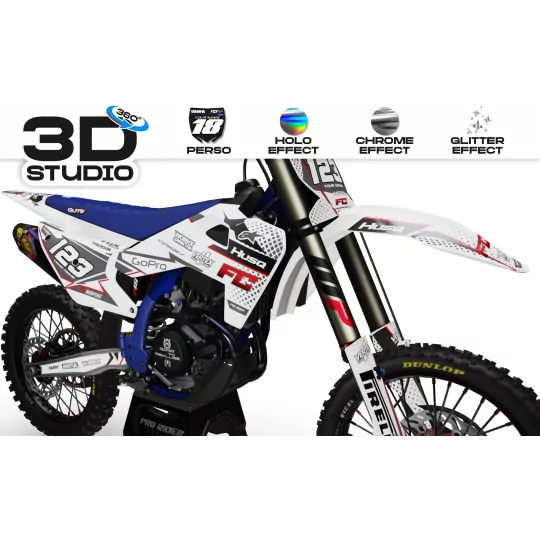 Grafiche moto GRAFICHE Motocross HUSQVARNA VERTEX WHITE - 3D