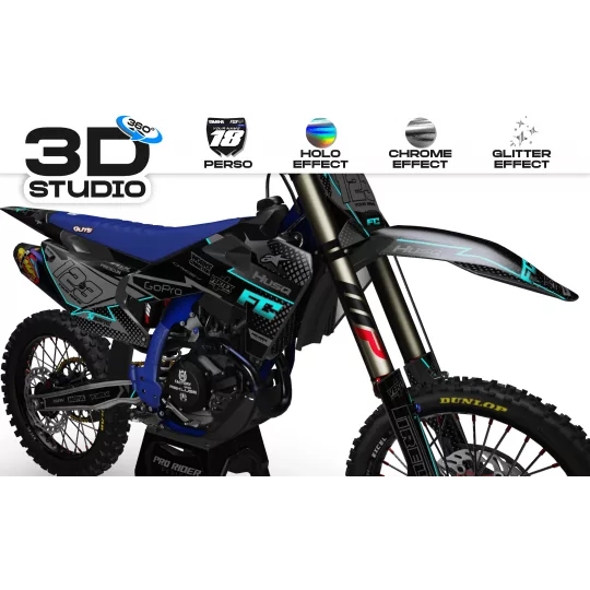 Motorcycle graphics GRAPHICS Motocross HUSQVARNA VERTEX TEAL 3D