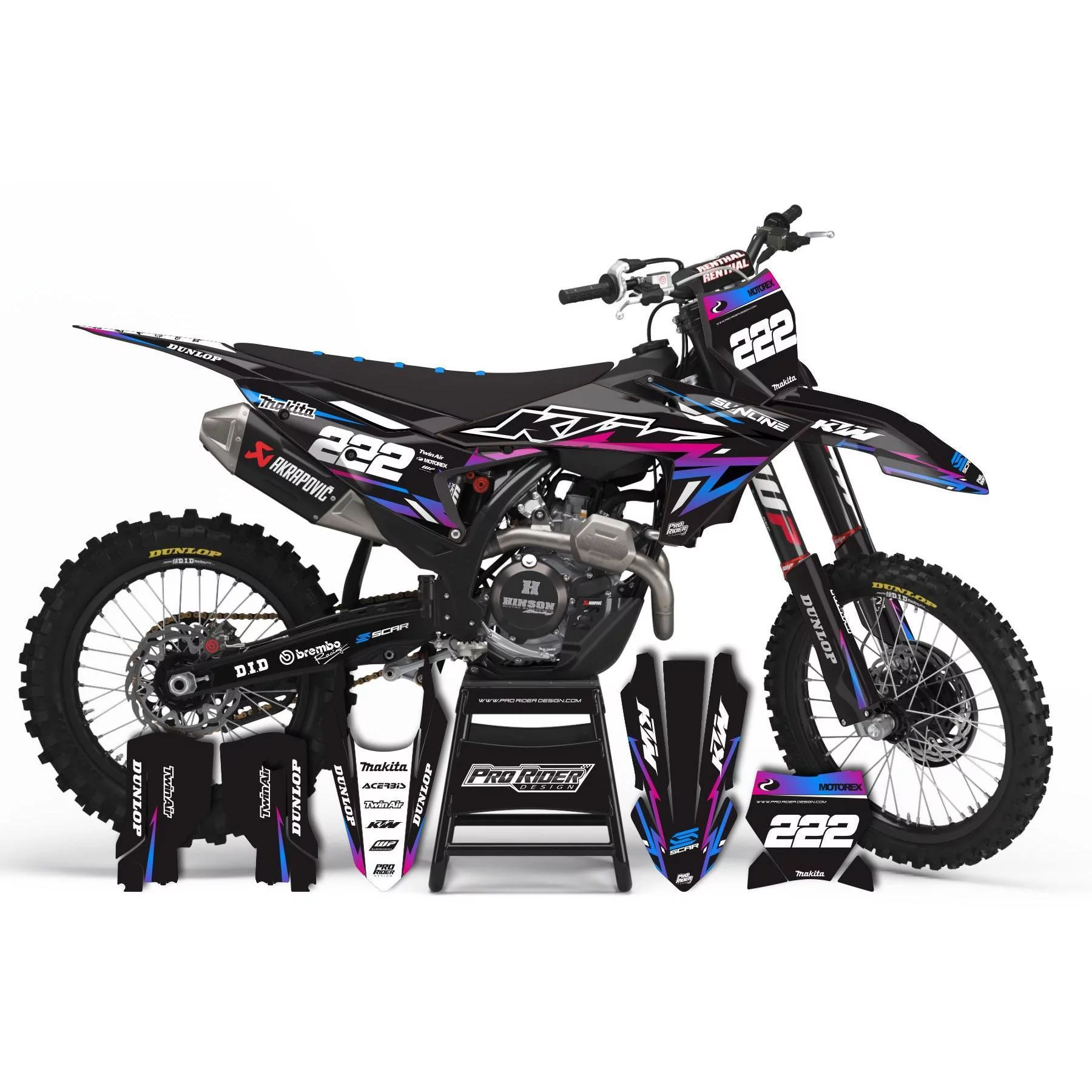 Grafiche moto SX 85 - 2016  GRAFICHE Motocross KTM PERSO TRASH BLACK GRADIENT (PRD 7111)