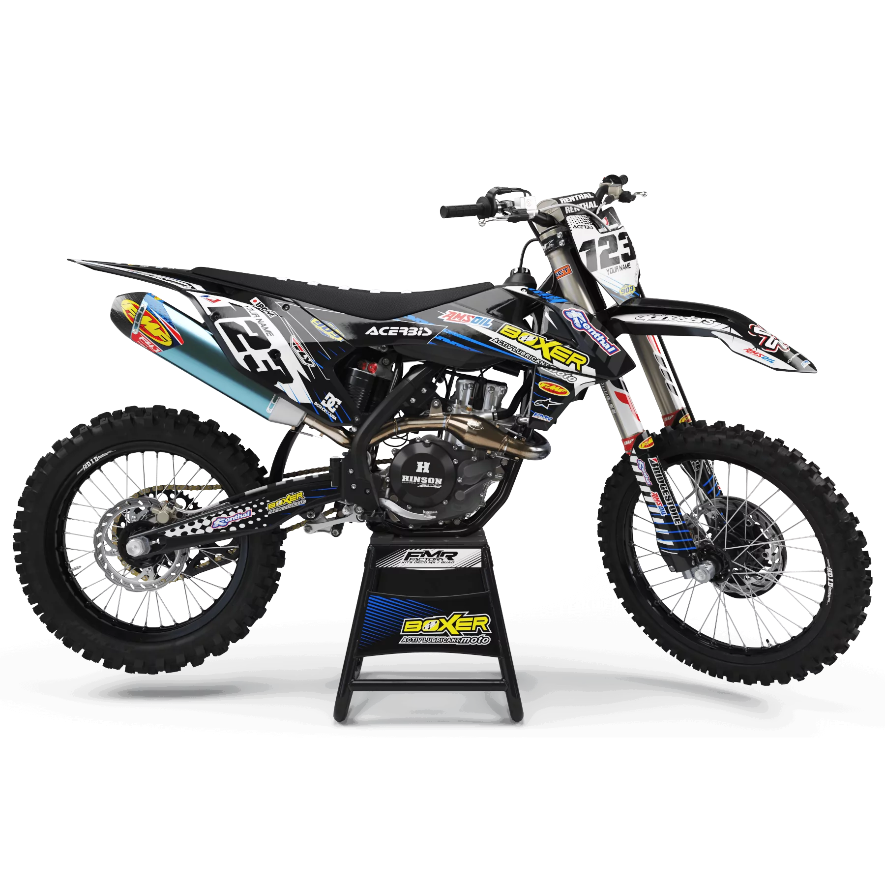 Kit adesivos moto KIT ADESIVOS MOTOCROSS PERSO BOXER preto (ref:prda1h)