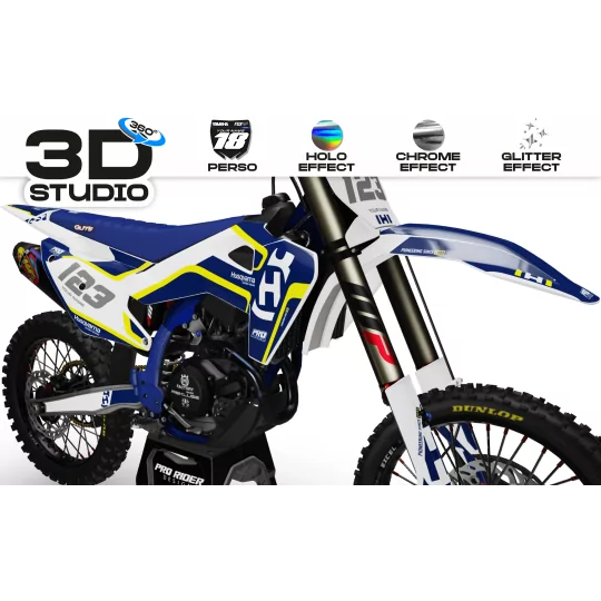 Kit adhesivos para moto KIT ADHESIVOS DE MOTOCROSS PERSONALIZADO HUSQVARNA KRONO 3D