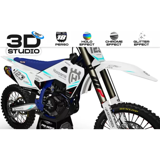 Kit adesivos moto Kit adesivos TC-FC-TE-FE... HUSQVARNA | ORIGEM WHITE - 3D