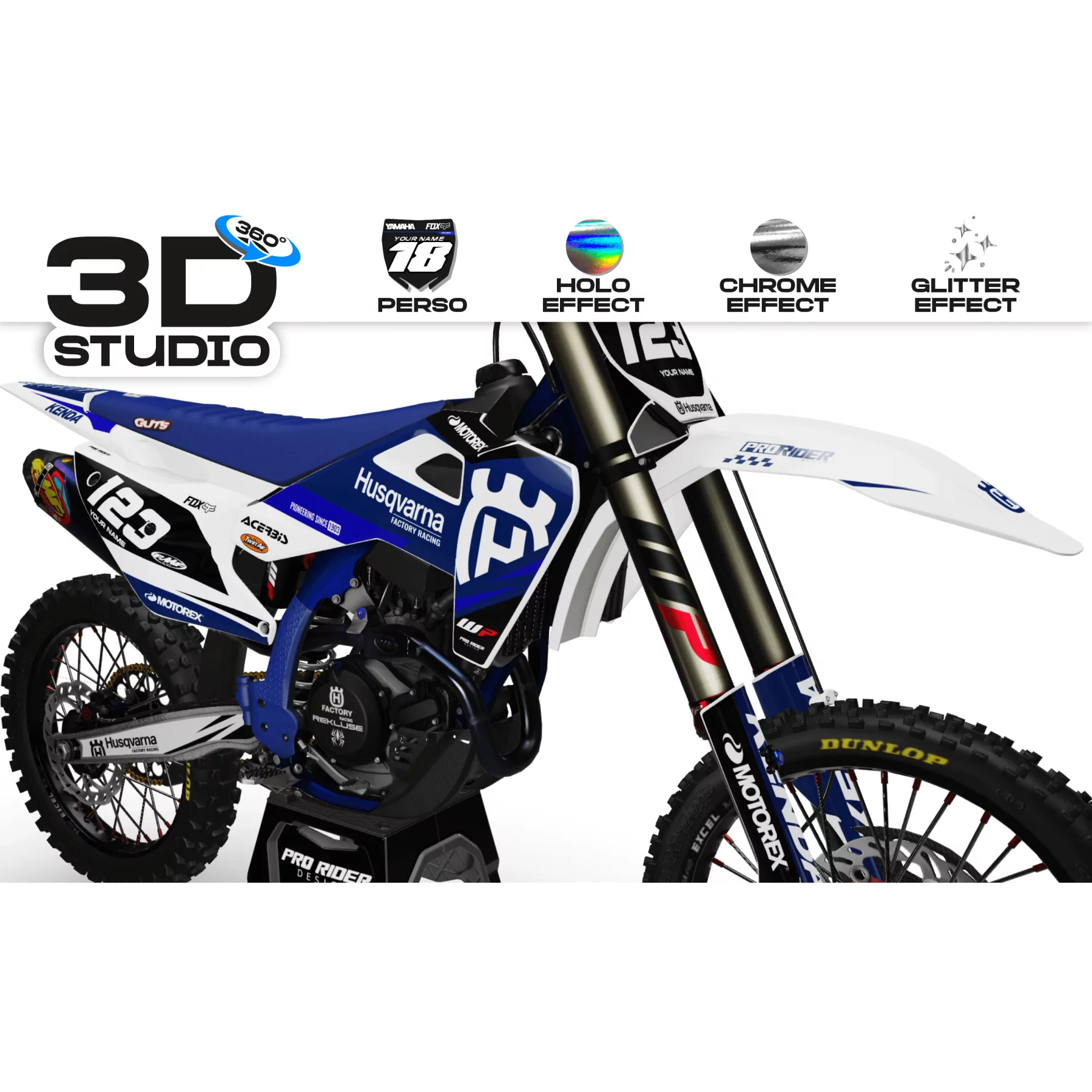 Motorraddekor Dekor TC-FC-TE-FE... HUSQVARNA | ORIGINAL BLAU - 3D