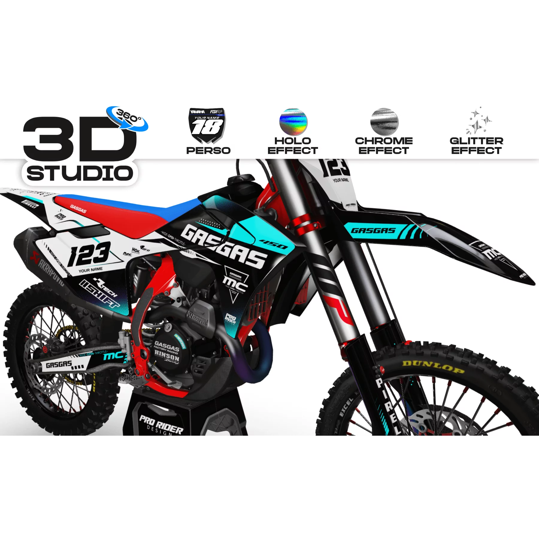 Motorrad Dekor Dekor GASGAS PERSO TORNEO 3D