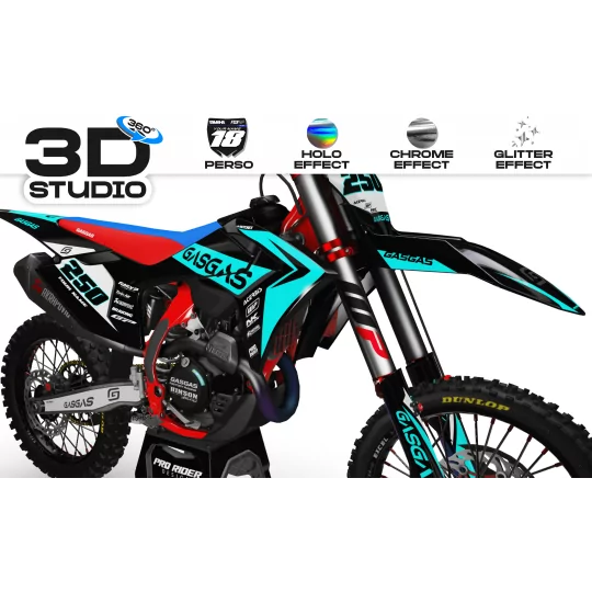 Kit adesivos moto Kit adesivos PERSO GASGAS Factory TEAL - 3D