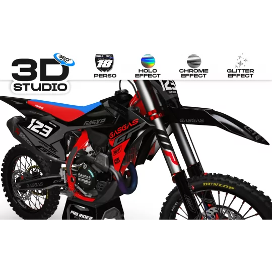 Stickerset motor Stickerset PERSO GASGAS GP BLACK MATTE - 3D