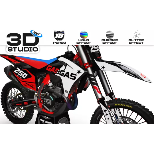 Kit adesivos moto Kit adesivos PERSO GASGAS STAR RED - 3D