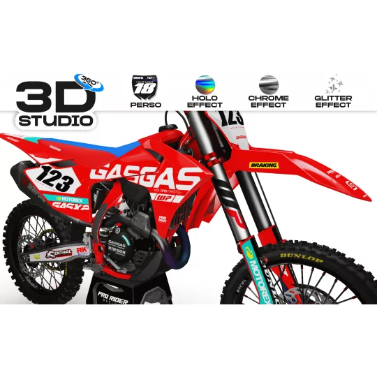 Motorstickerset Stickerset GASGAS MOTOREX RED - 3D