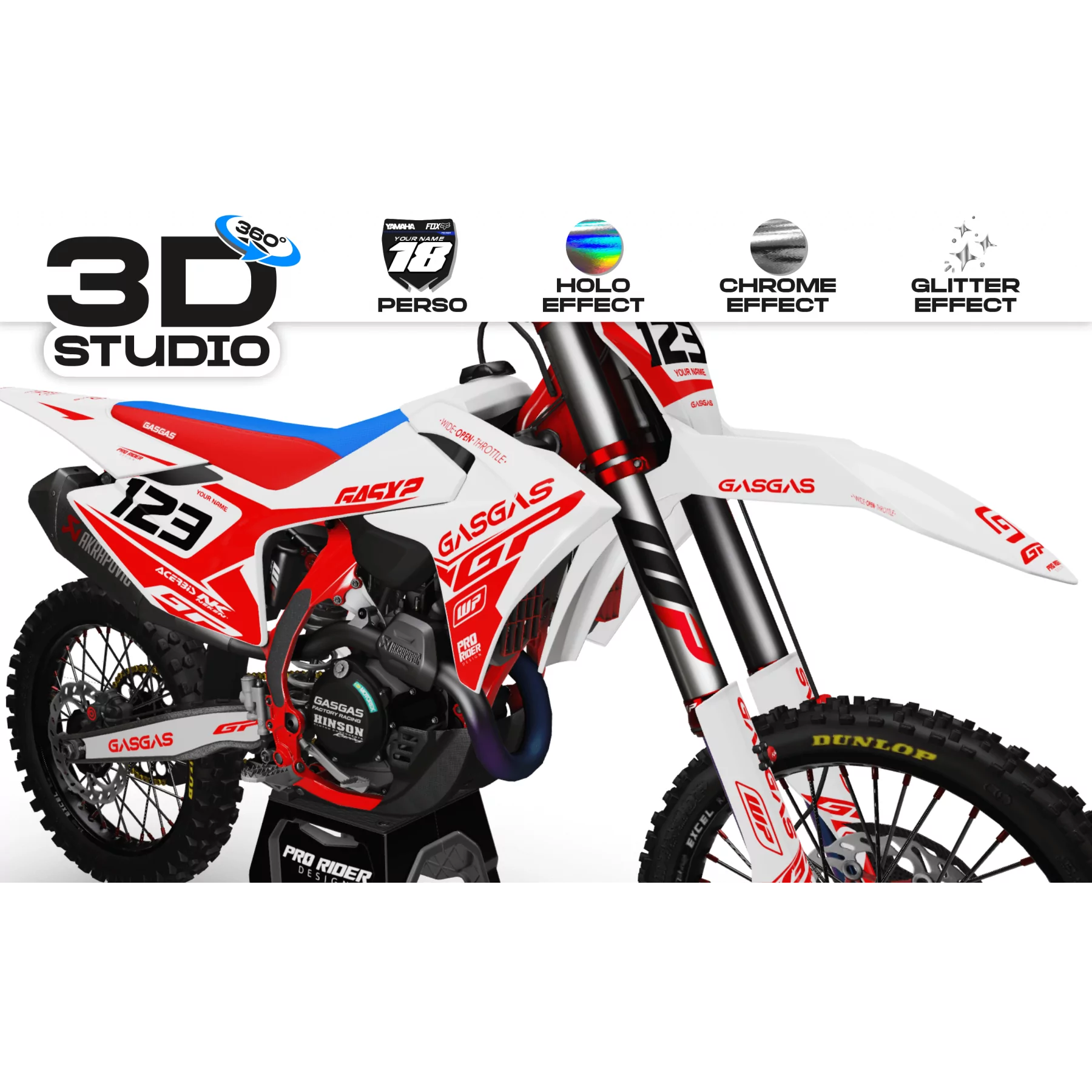 Grafiche moto grafiche GASGAS GP WHITE - 3D