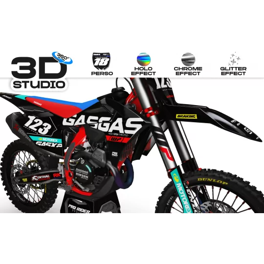 Grafiche moto grafiche PERSO GASGAS MOTOREX BLACK - 3D