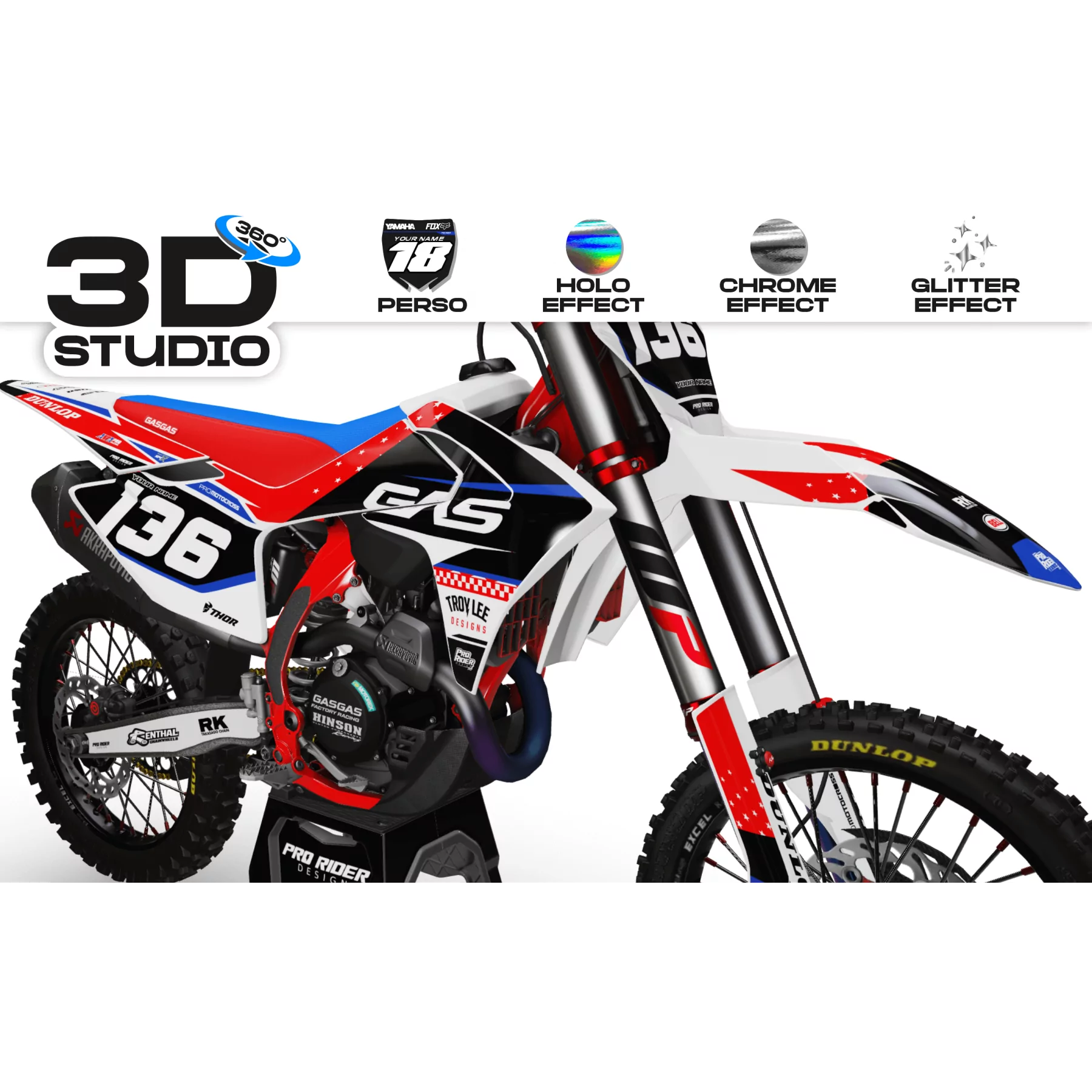 Kit adesivos moto Kit adesivos GASGAS HORIZON - 3D