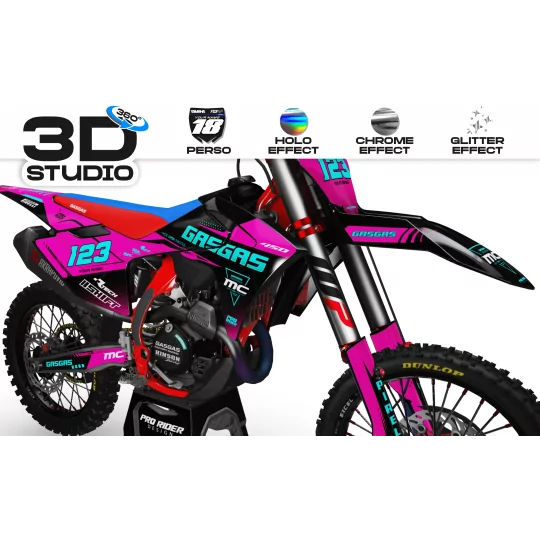 Kit adesivos moto KIT ADESIVOS GASGAS PERSO KELYB 3D