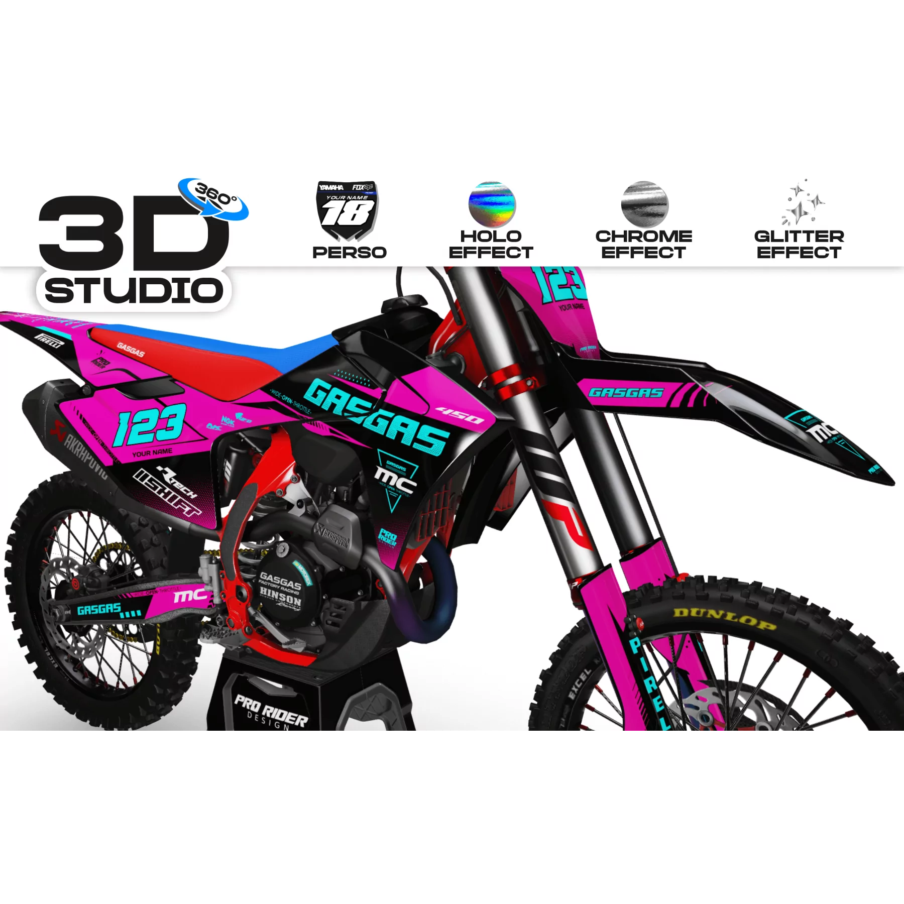 Kit adhesivos moto KIT ADHESIVOS GASGAS PERSO KELYB 3D