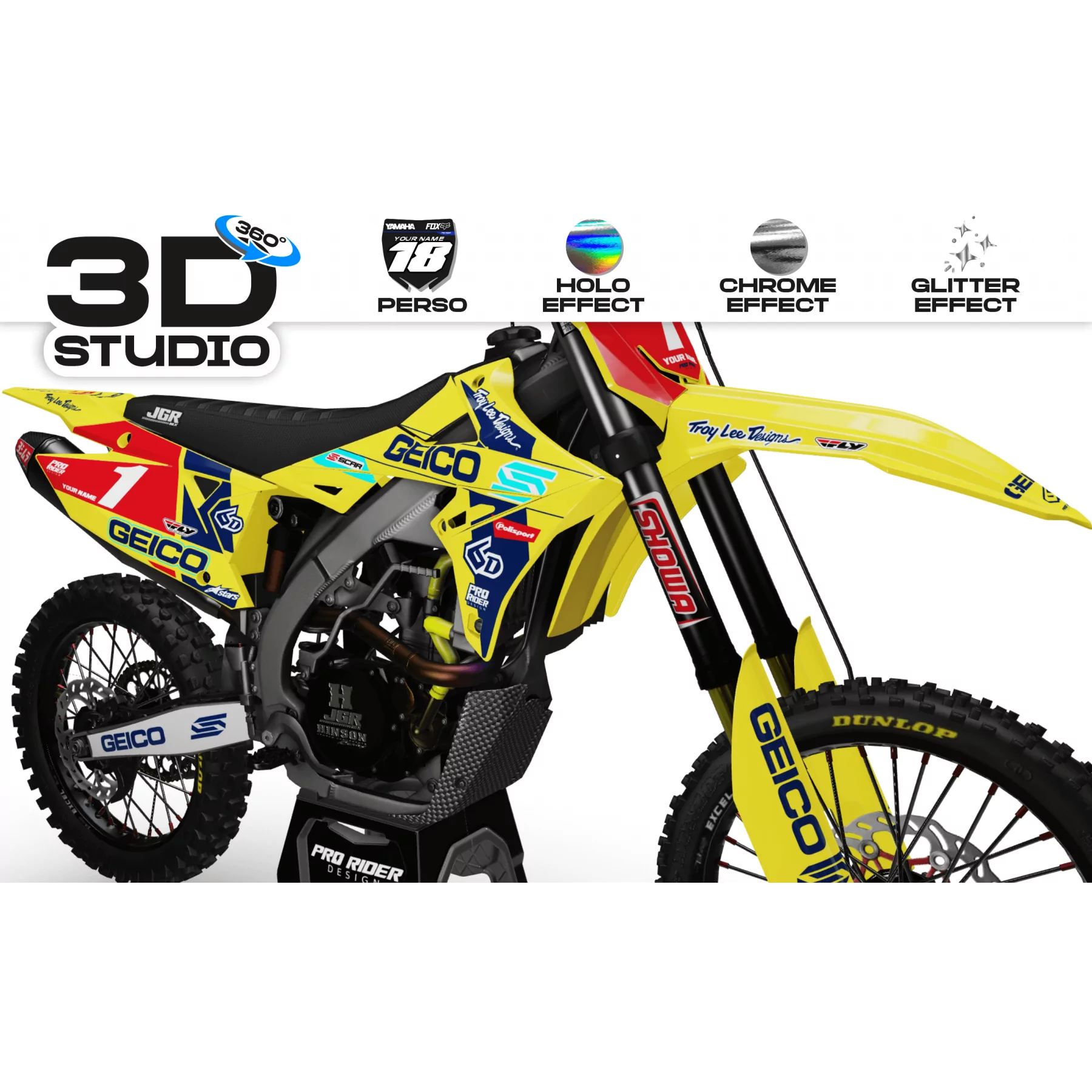 Kit adesivos moto Kit adesivos perso GEICO SUZUKI 3D