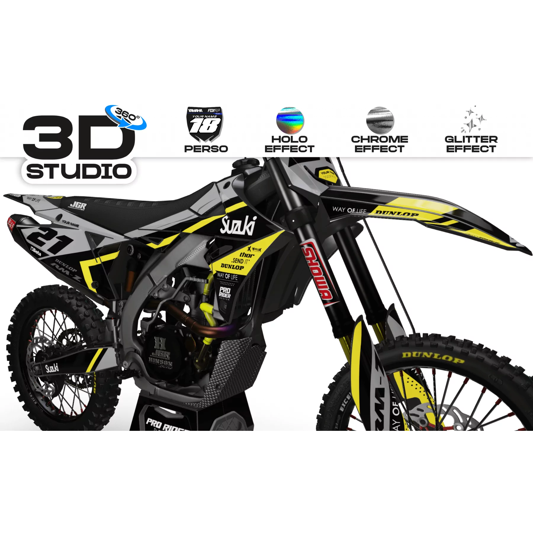 Motorstickerset STICKERSET Motocross SUZUKI WAY OF LIFE 3D