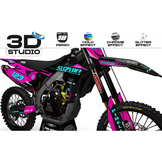 Kit adesivos moto KIT ADESIVOS Motocross SUZUKI PERSO GKS 3D
