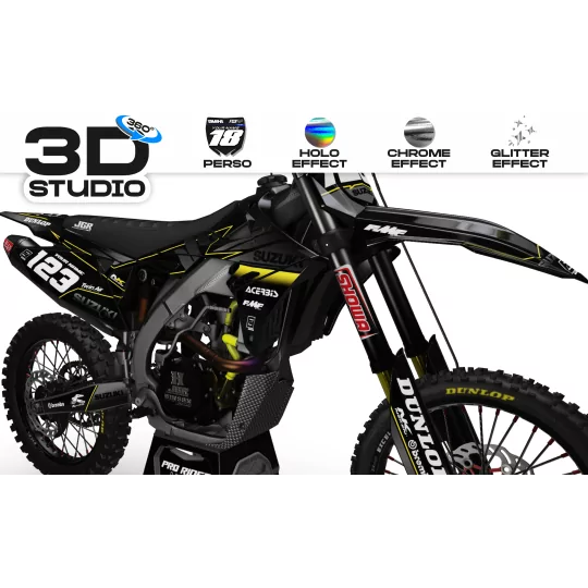 Motorstickerset STICKERSET Motocross SUZUKI FACTORY NEKEN BLACK MATE (ref:prda31d) 3D
