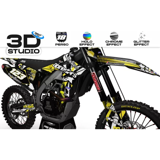 Dekor Motorrad DEKOR Motocross ALPINESTARS Gelb (ref:prda4e) - 3D
