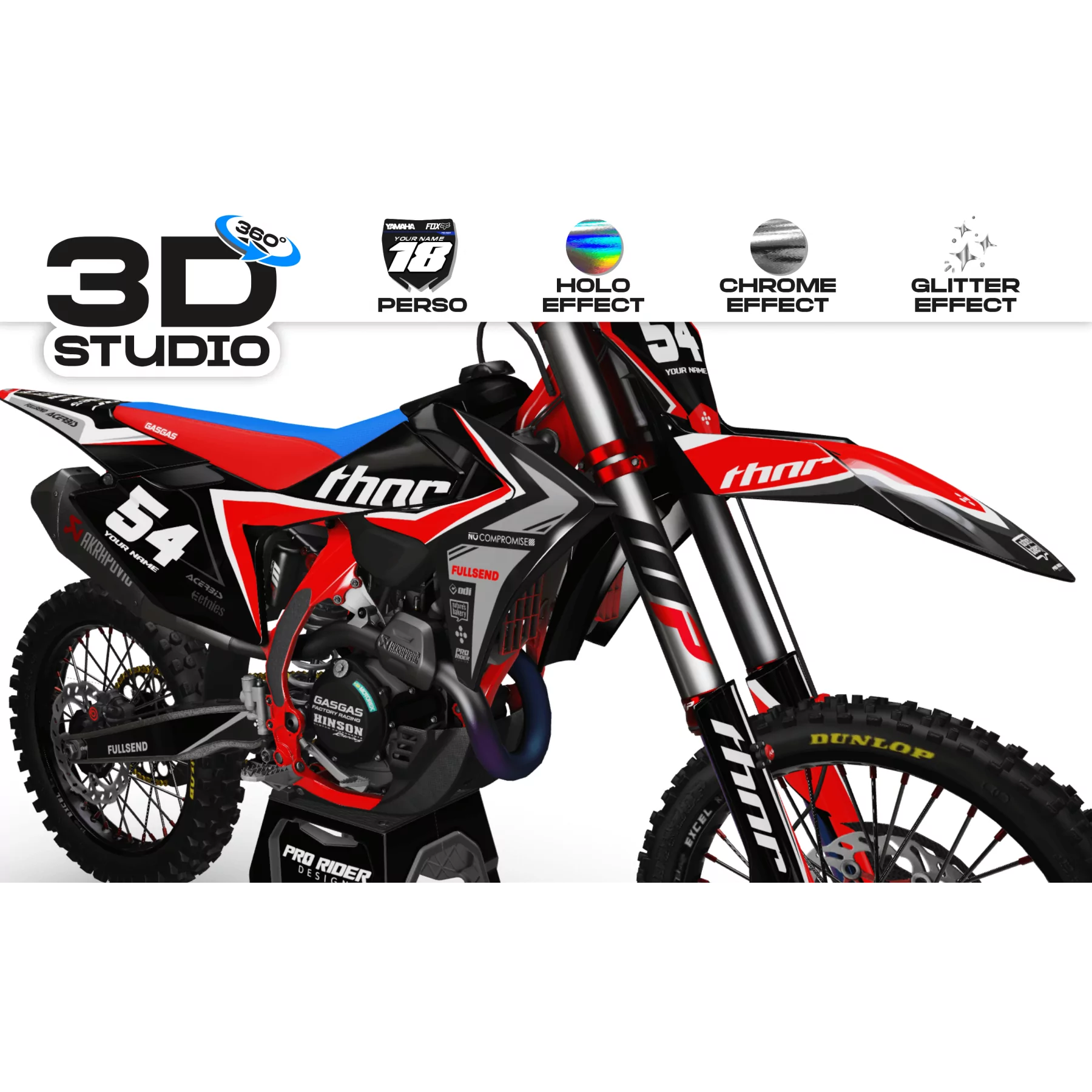 Motorcycle Graphics kit Graphics Motocross Thor fullsend 3D