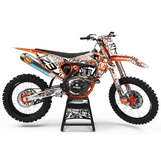 Kit adesivos moto KIT ADESIVOS MOTOCROSS DC B&W laranja (ref:prda15c)